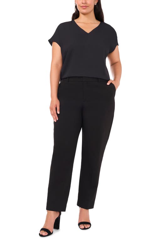 Shop Halogenr Halogen(r) Short Sleeve Satin Shell In Rich Black