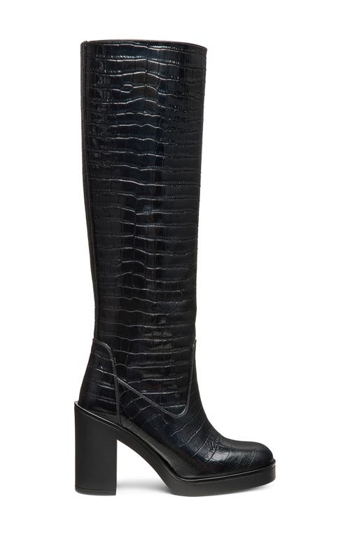 Shop Stuart Weitzman Bethenny Block Heel Tall Boot In Black