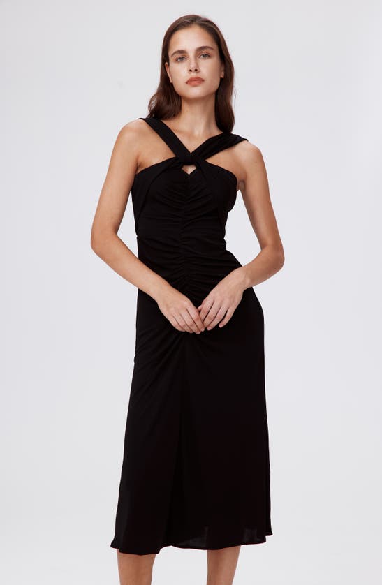Shop Dvf Diane Von Furstenberg Neely Ruched Dress In Black