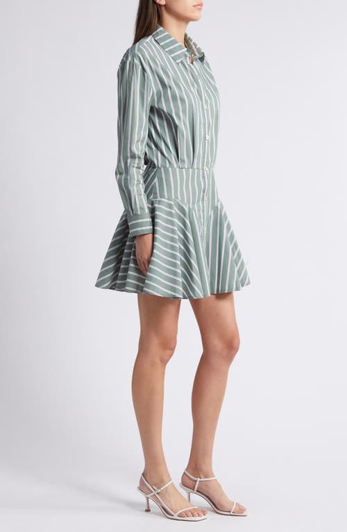 Shop Saylor Naeem Stripe Long Sleeve Shirtdress In Juniper