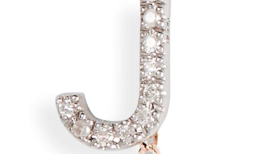 Meshmerise Bezel Diamond Initial Chain Necklace In Rose-j