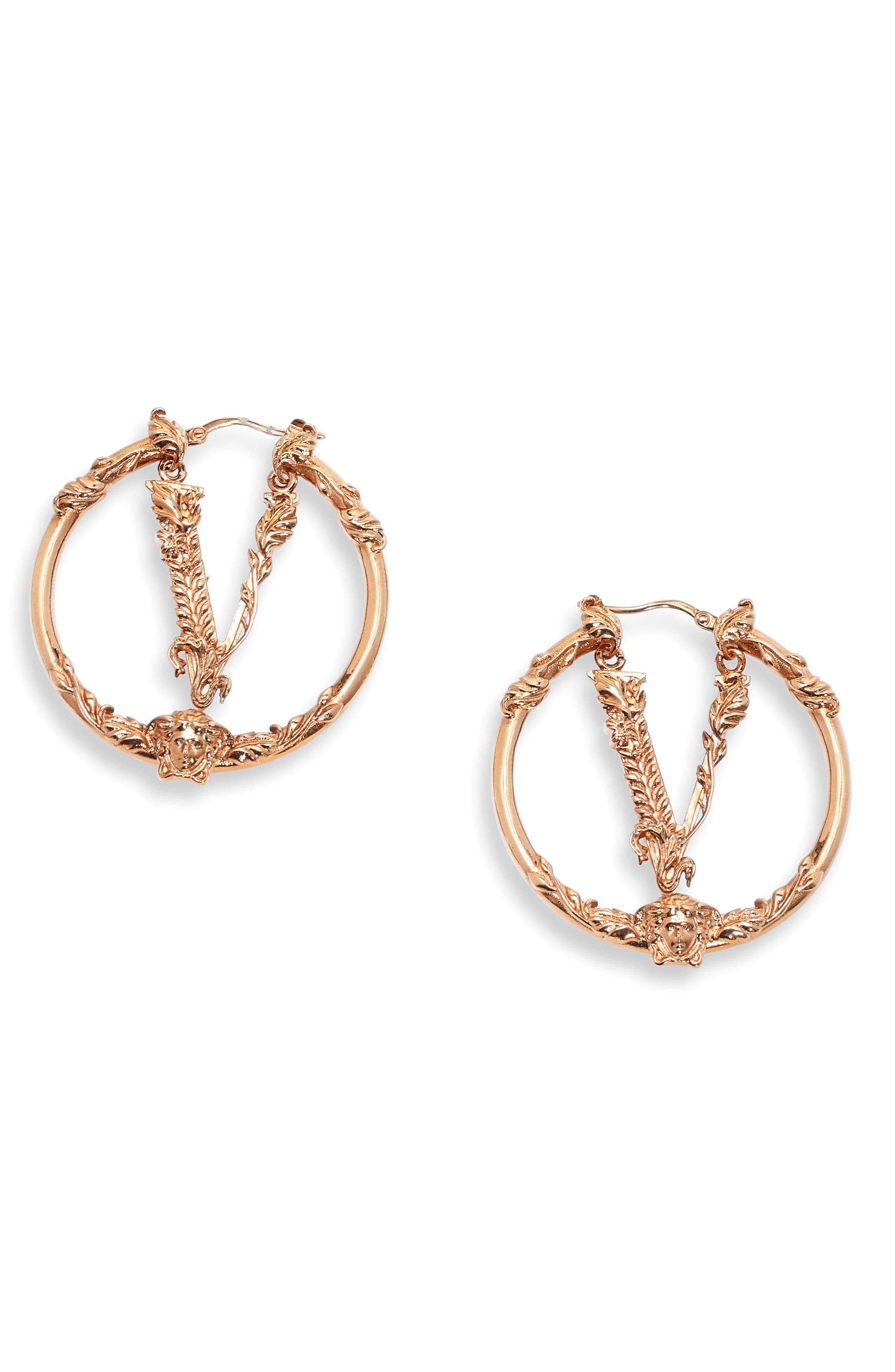 versace virtus hoop earrings