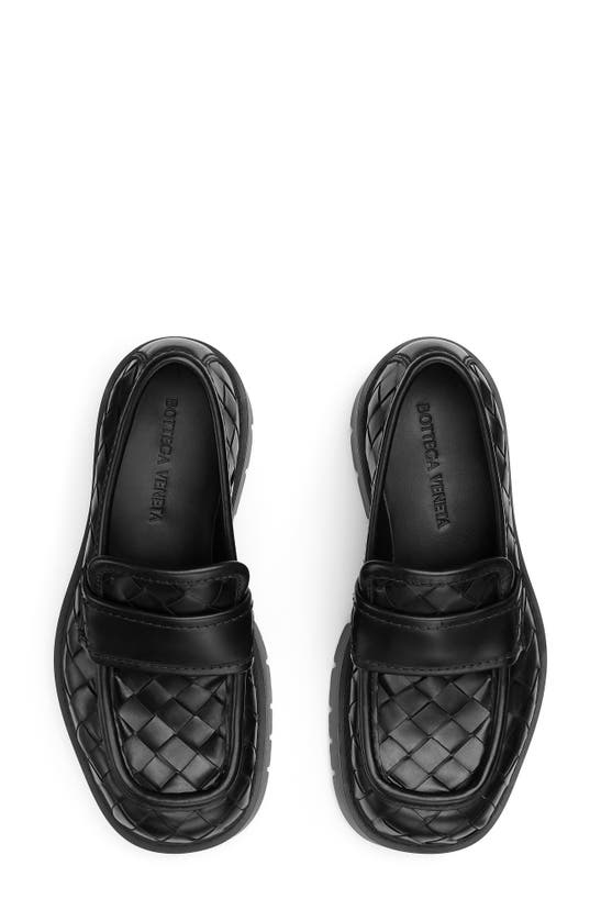 Bottega Veneta Haddock Intrecciato Leather Loafers In Black