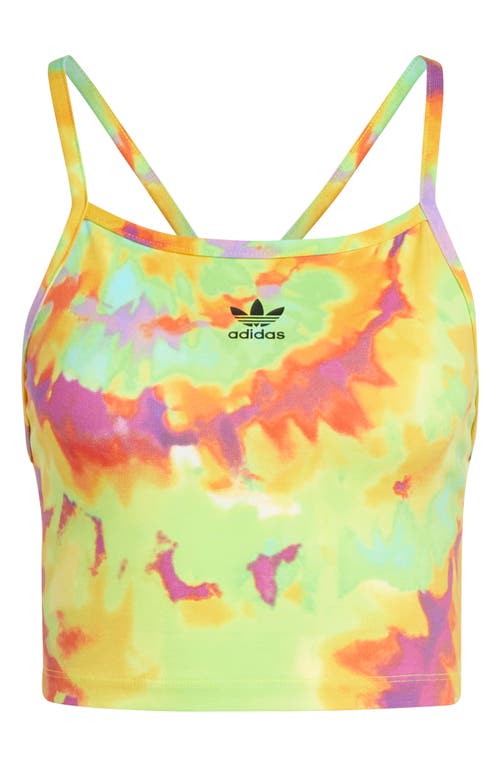 Shop Adidas Originals Adidas Tie Dye Crop Tank In Yellow/multicolor