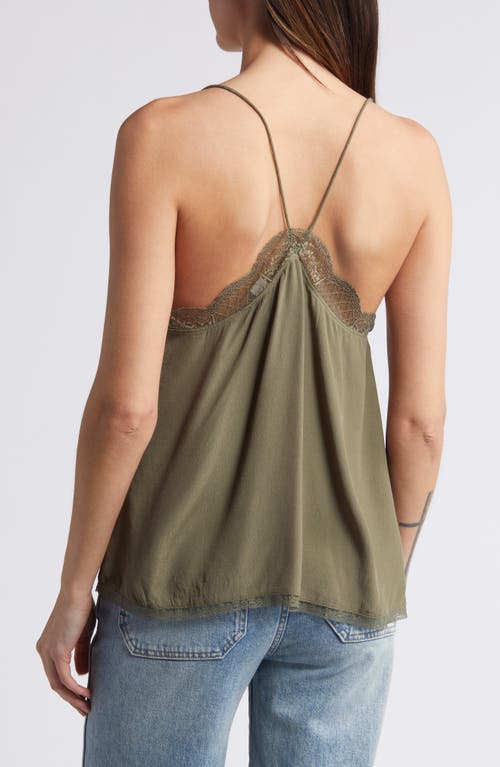 Shop Treasure & Bond Lace Trim Camisole In Olive Kalamata