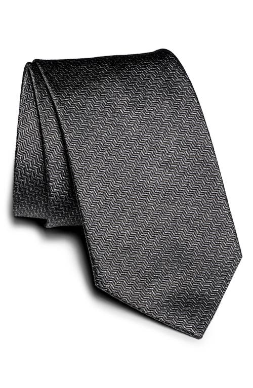 Weredale Chevron Silk Tie in Grey