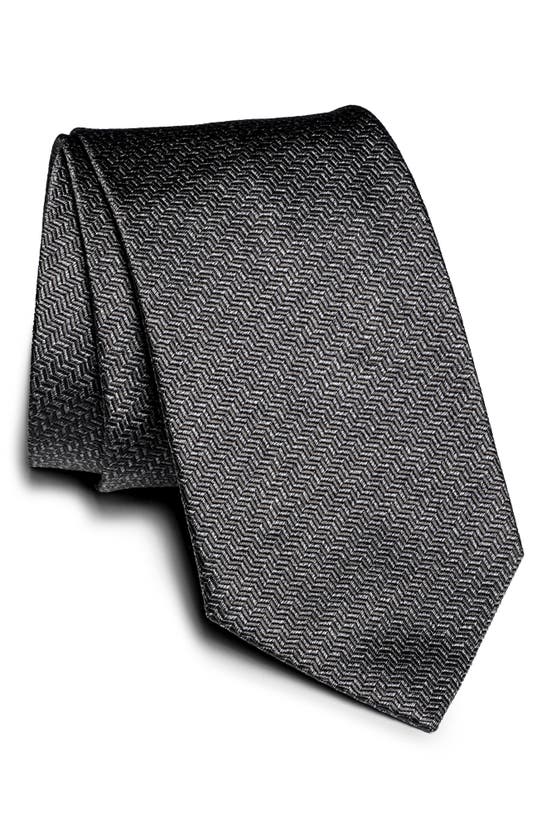 Shop Jack Victor Weredale Chevron Silk Tie In Grey