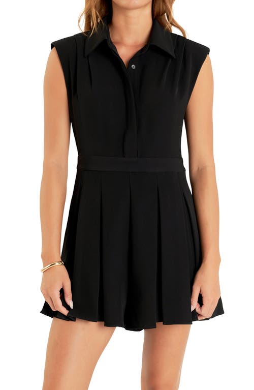 English Factory Pleated Romper In Black