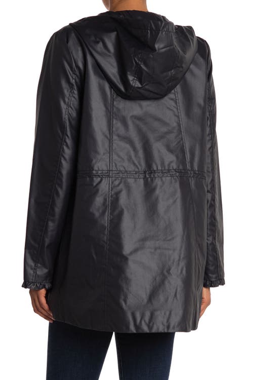 Gal Meets Glam Collection Hooded Raincoat In Black