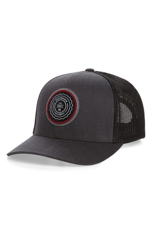 Travismathew The Patch Trucker Hat In Heather Grey Pinstripe