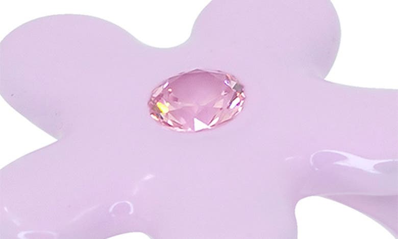 Shop July Child Groovy Gal Flower Ring In Pink/ Pink Cubic Zirconia