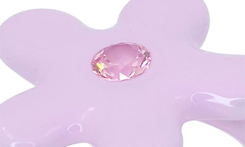 Shop July Child Groovy Gal Flower Ring In Pink/pink Cubic Zirconia