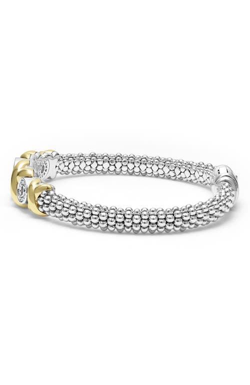Lagos Embrace Xox Diamond Rope Bracelet In Silver/gold