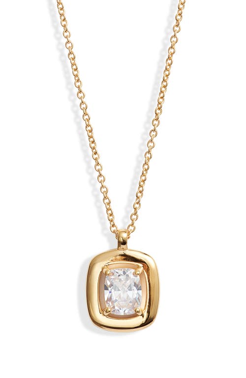 Nordstrom Demi Fine Round Cubic Zirconia Pendant Necklace in 14K Gold Plated at Nordstrom