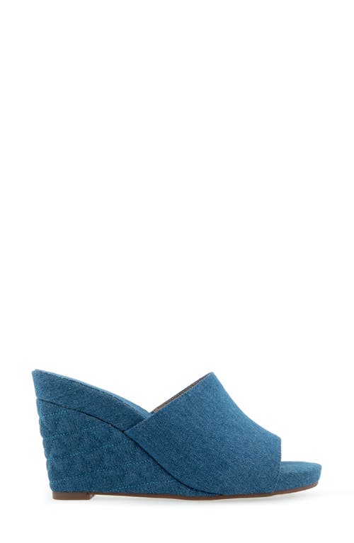 Shop Aerosoles Pierce Quilted Wedge Sandal In Denim W/denim Quilted Heel