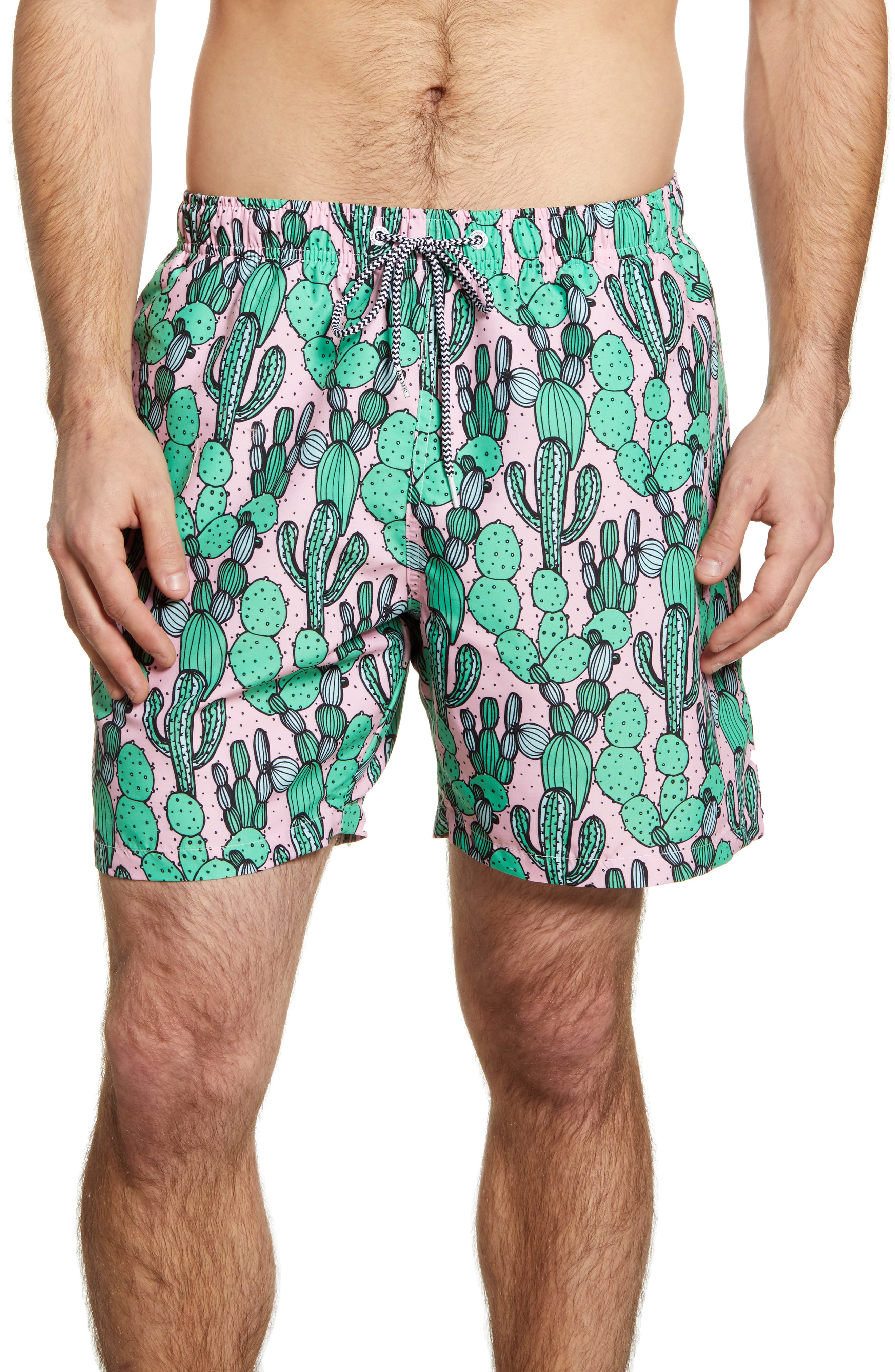 mens cactus swim trunks