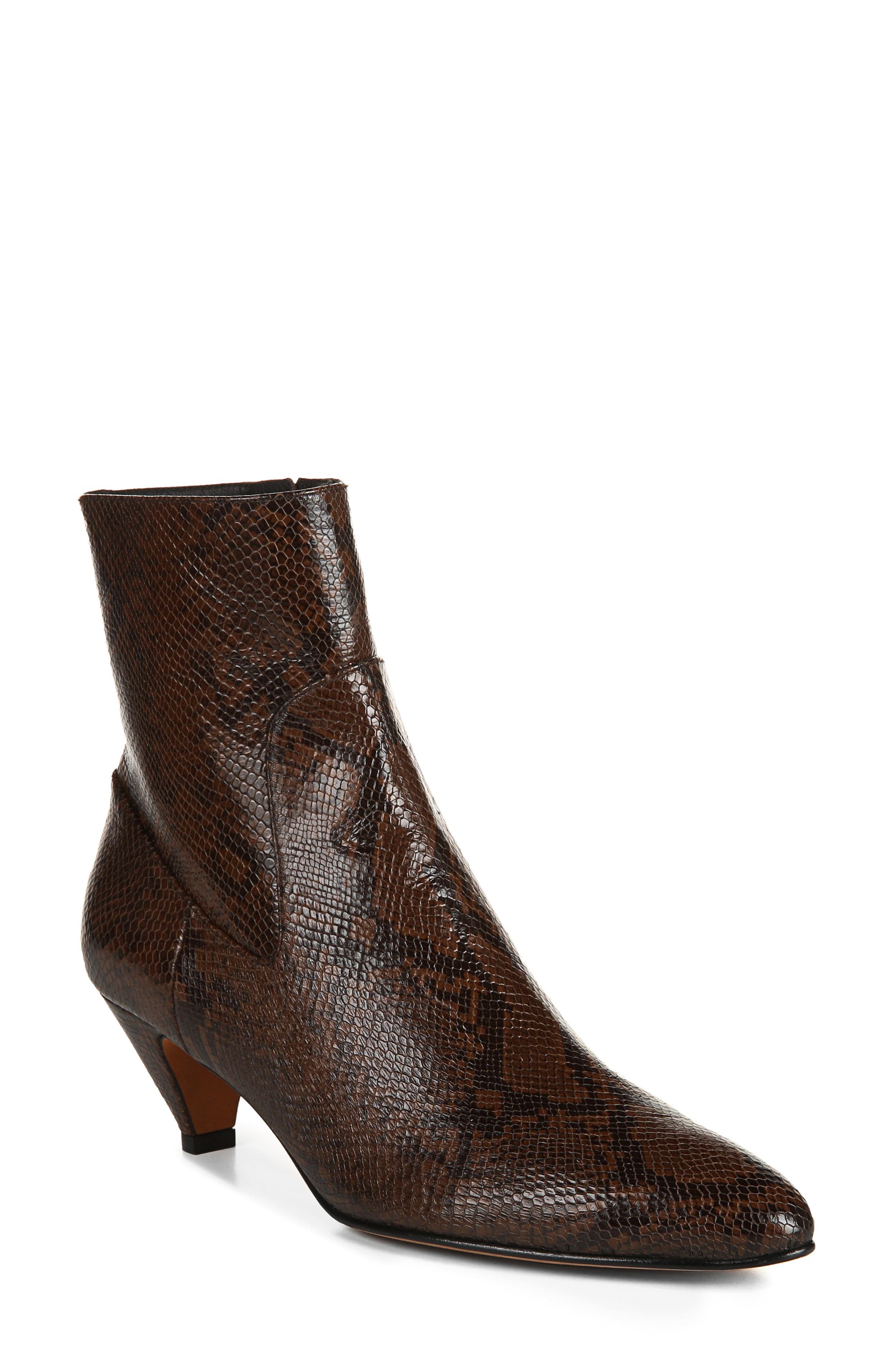 cognac pointed toe booties