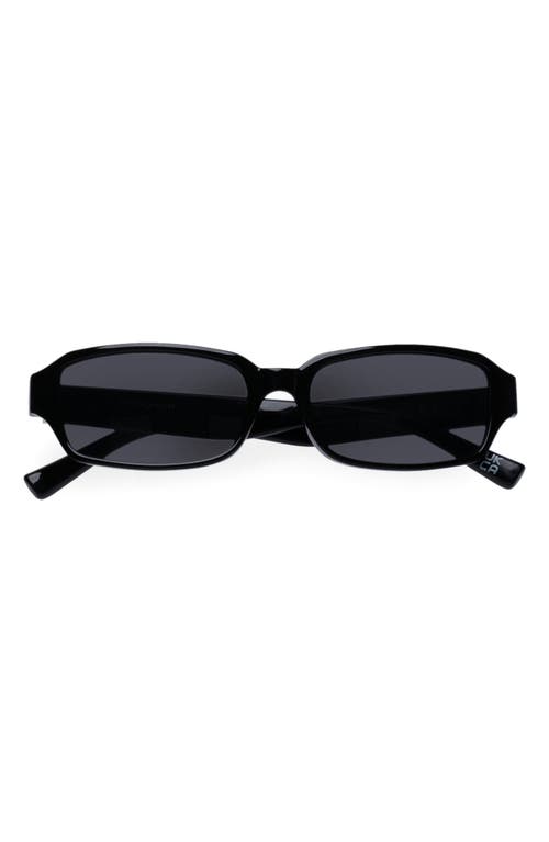 Shop Aire Crater 54mm Rectangular Sunglasses In Black/silver