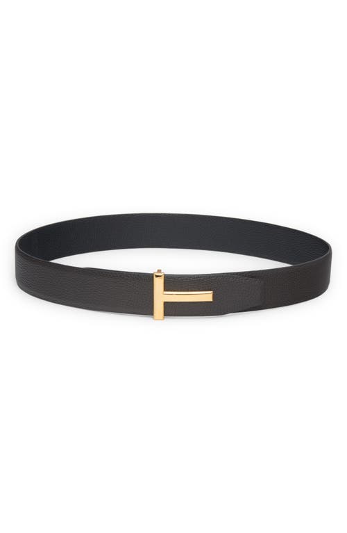 TOM FORD T Icon Reversible Soft Grain Leather Belt Brown/Black at Nordstrom, Eu