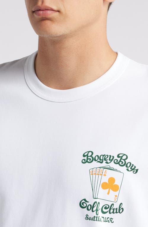 Shop Bogey Boys Royal Flush Cotton Graphic T-shirt In White