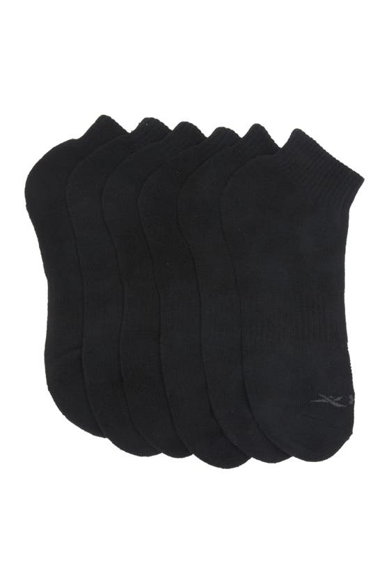 Shop Reebok Quarter Crew Socks In Black