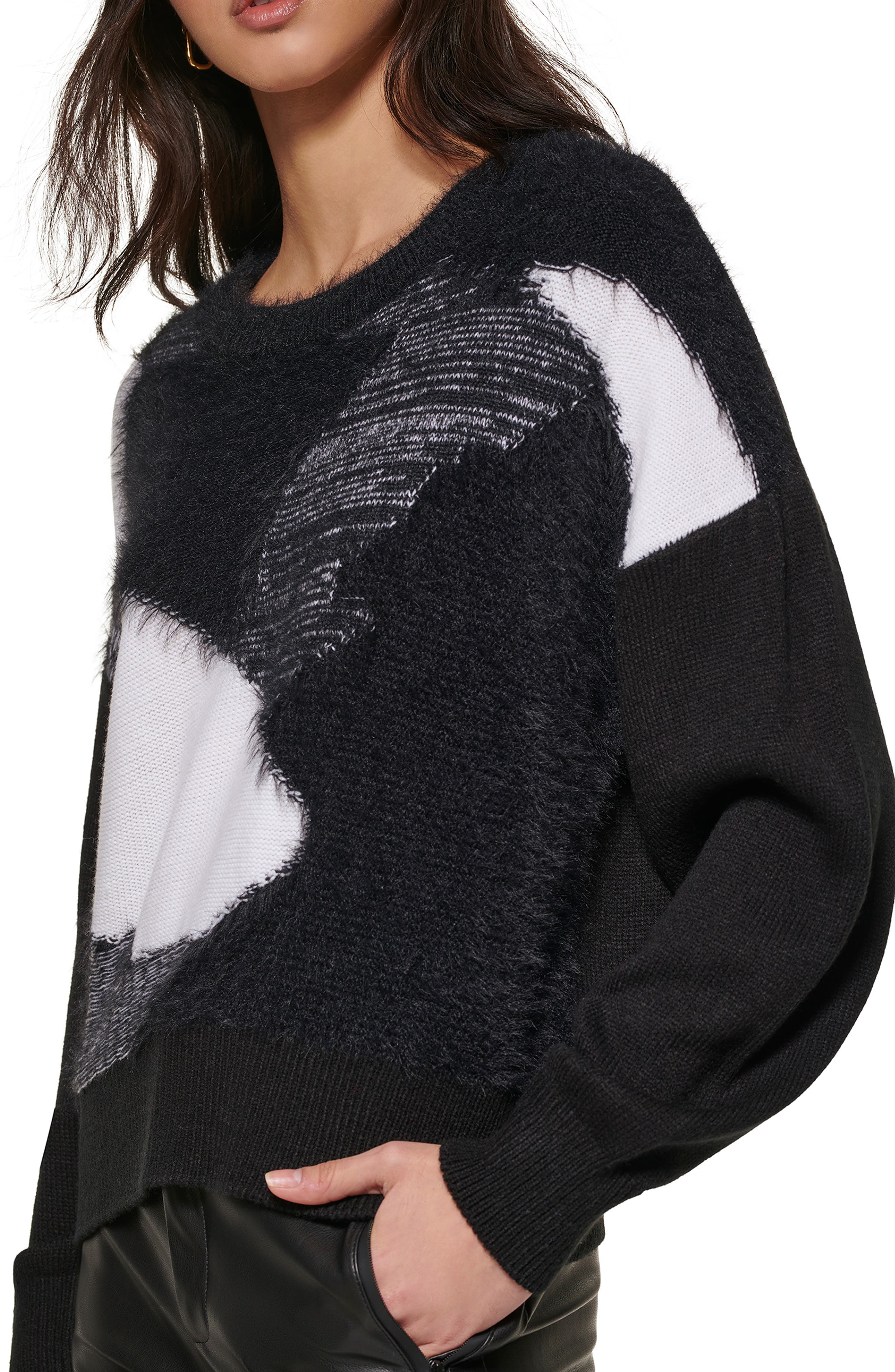 DKNY Eyelash Colorblock Sweater | Nordstrom