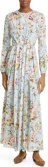 Adam Lippes Floral Print Cotton Voile Dress | Nordstrom