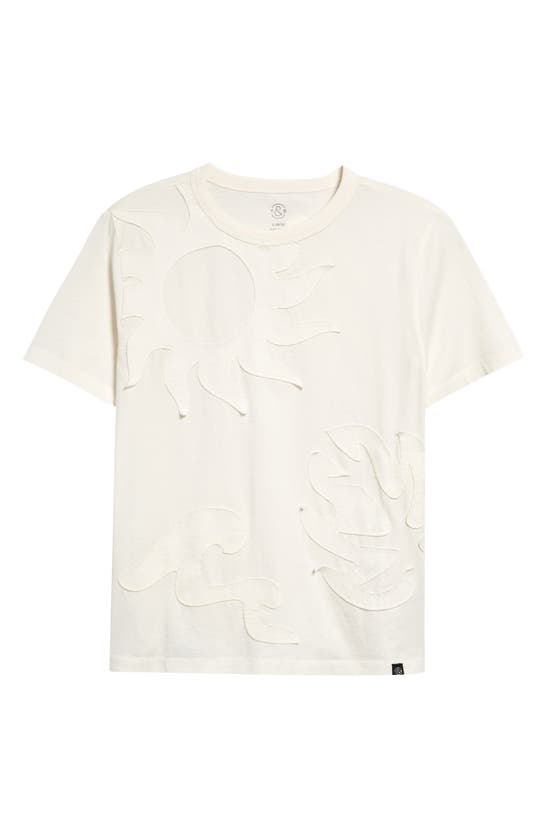 Shop Treasure & Bond Kids' Nature Appliqué T-shirt In Ivory Egret Surf Applique