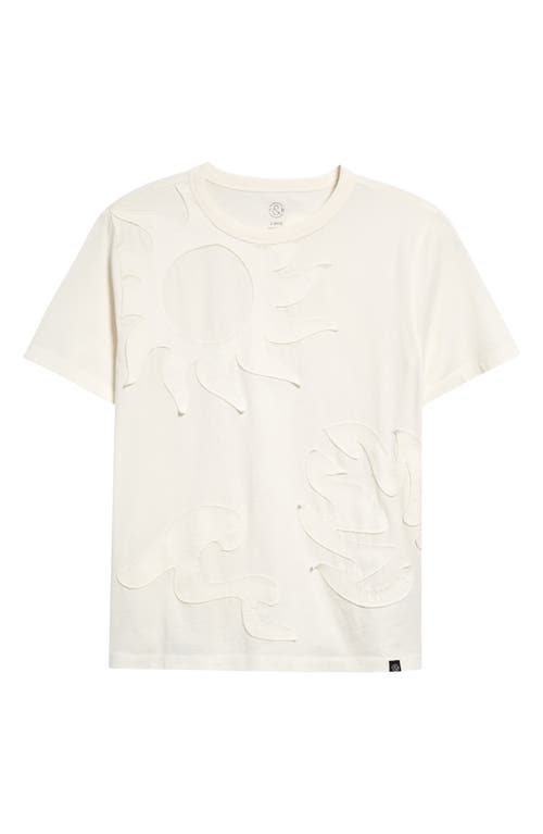 Treasure & Bond Kids' Nature Applique T-Shirt Ivory Egret Surf at