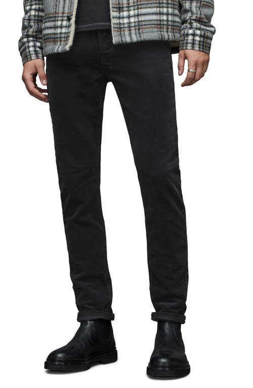 AllSaints Rex Slim Leg Stretch Cotton Corduroy Jeans in Black