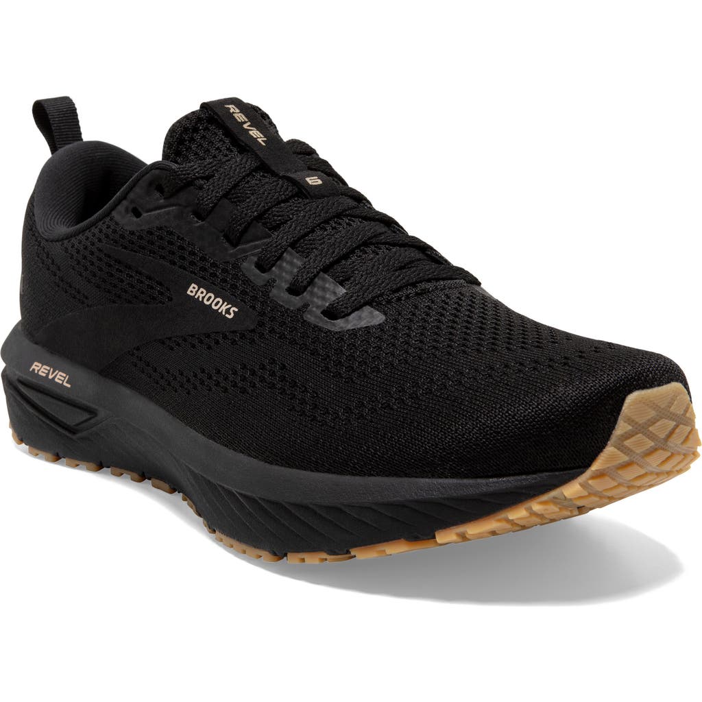 Brooks Revel 6 Hybrid Running Shoe In Black/cream/biscuit