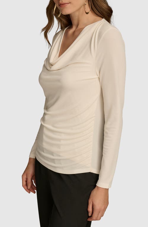 Shop Donna Karan New York Cowl Neck Top In Ivory