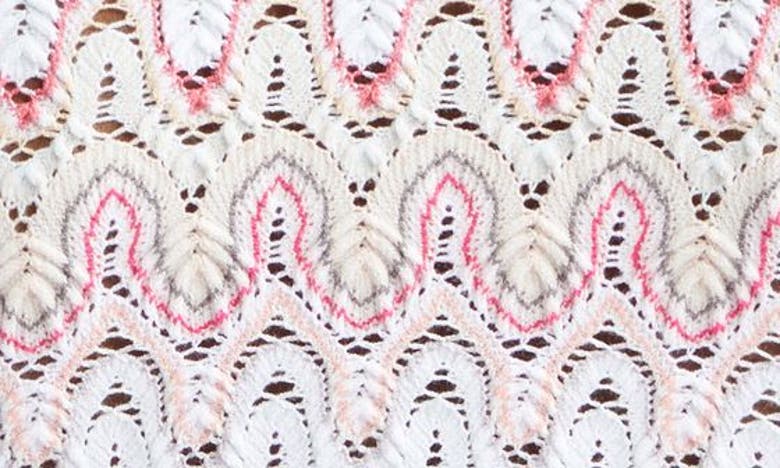 Shop Missoni Pointelle Cardigan In Pink White Tones Multi