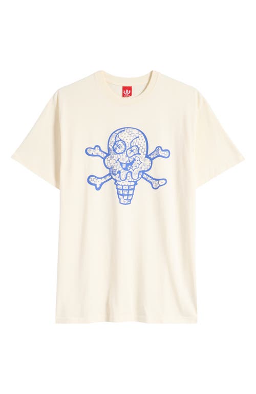 Shop Icecream Face Time Cotton Graphic T-shirt In Antique White