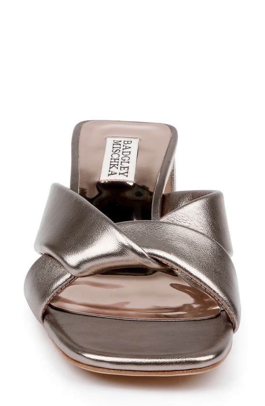 Shop Badgley Mischka Collection Briella Ii Slide Sandal In Light Bronze