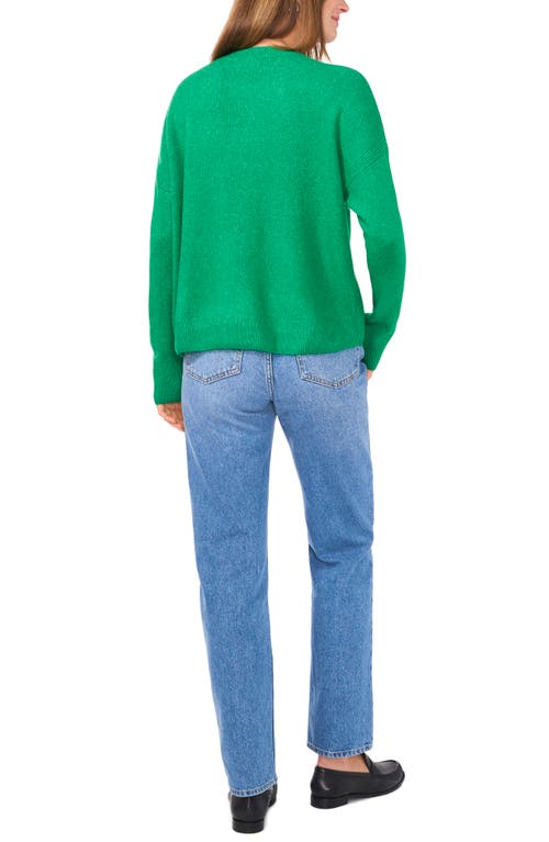 Shop Vince Camuto Cropped Crewneck Sweater In Electric Green