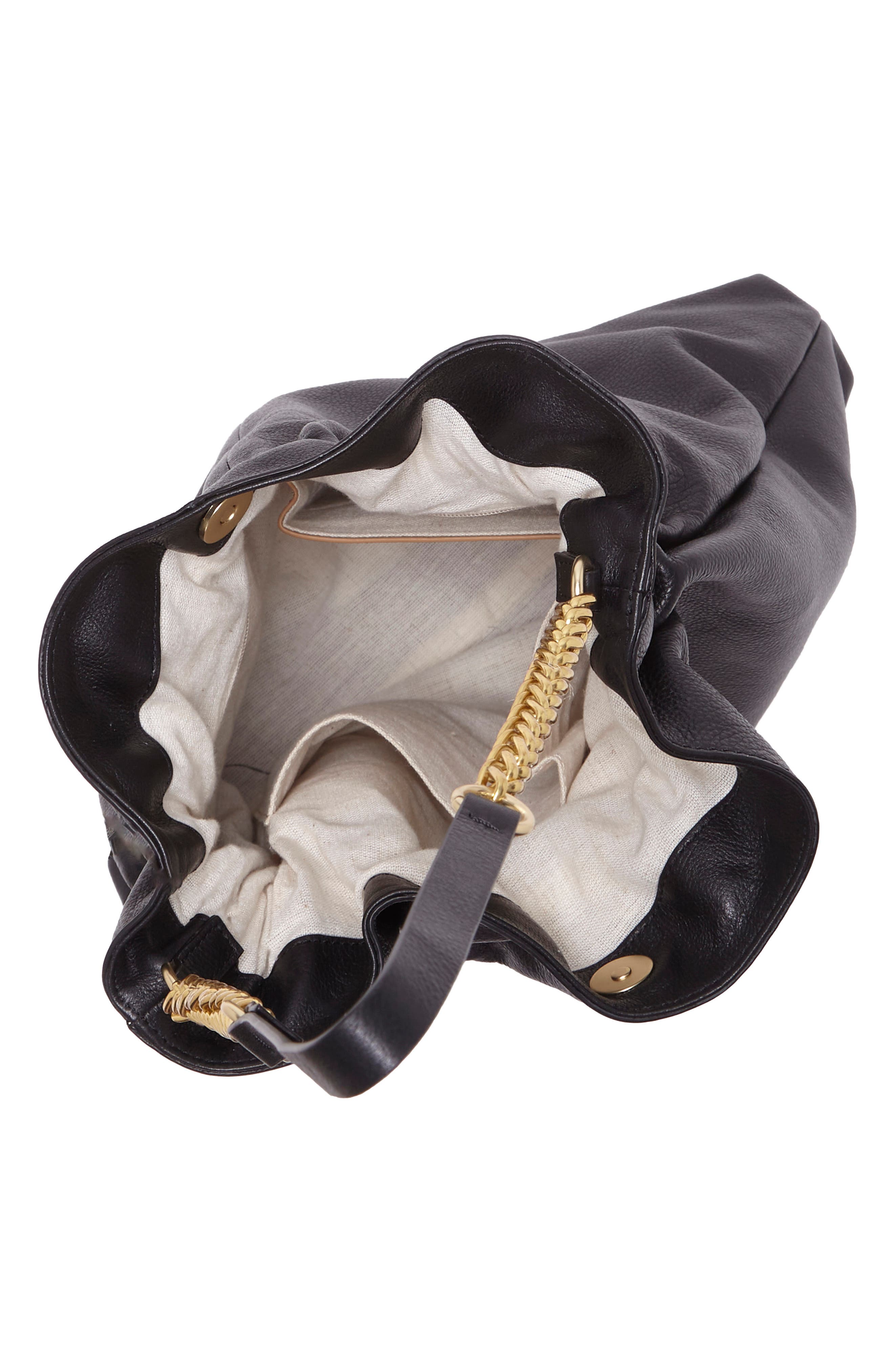 vince camuto leather bucket bag
