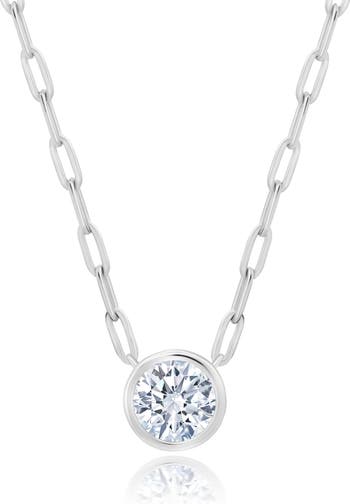 Cubic zirconia 2025 bezel necklace