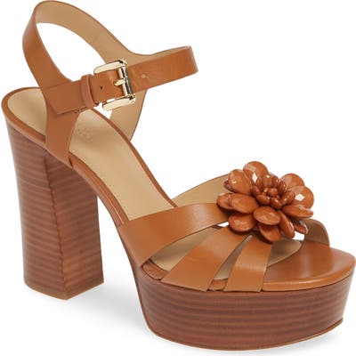Michael Michael Kors Dalia Flower Platform Sandal, Brown
