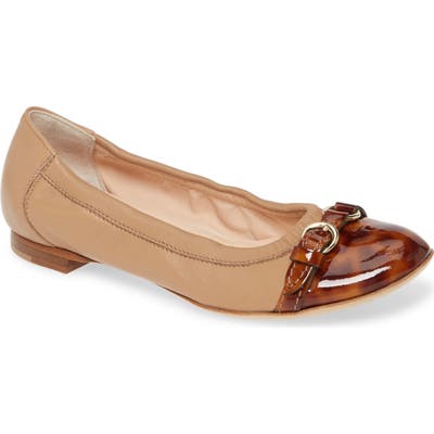 Agl Cap Toe Ballet Flat - Beige