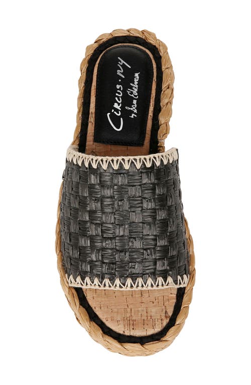 Circus Ny By Sam Edelman Wallis Raffia Platform Slide Sandals In Black