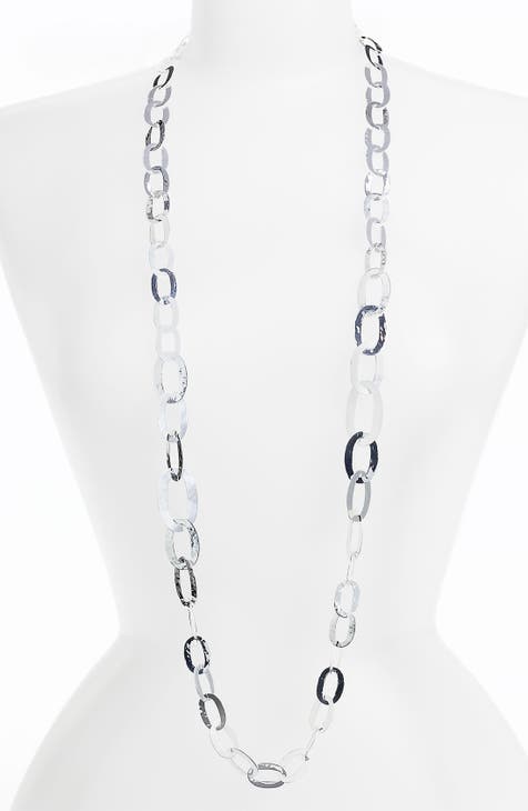 Swarovski Crystal 5 Station 16+2 Necklace Silver Crystal Collection Roma Designer Jewelry