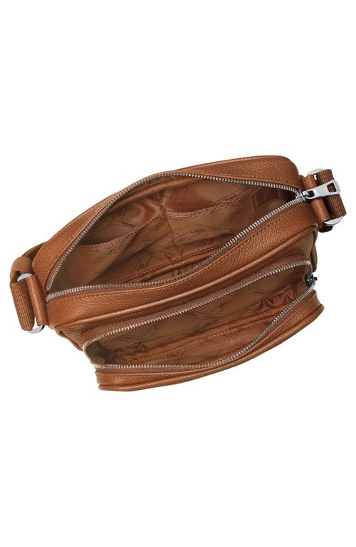 Shop Longchamp Le Foulonné Leather Camera Bag In Caramel