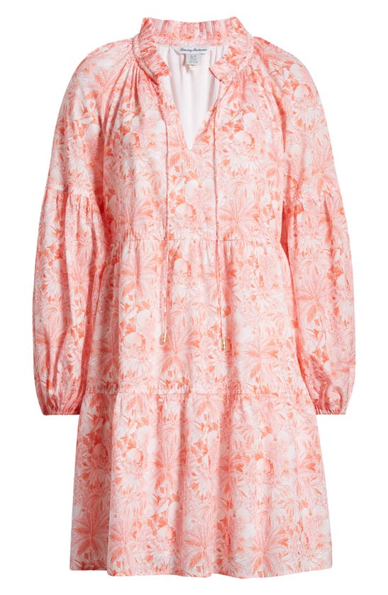 Shop Tommy Bahama Petit Palma Long Sleeve Cotton Blend Dress In Paradise Pink