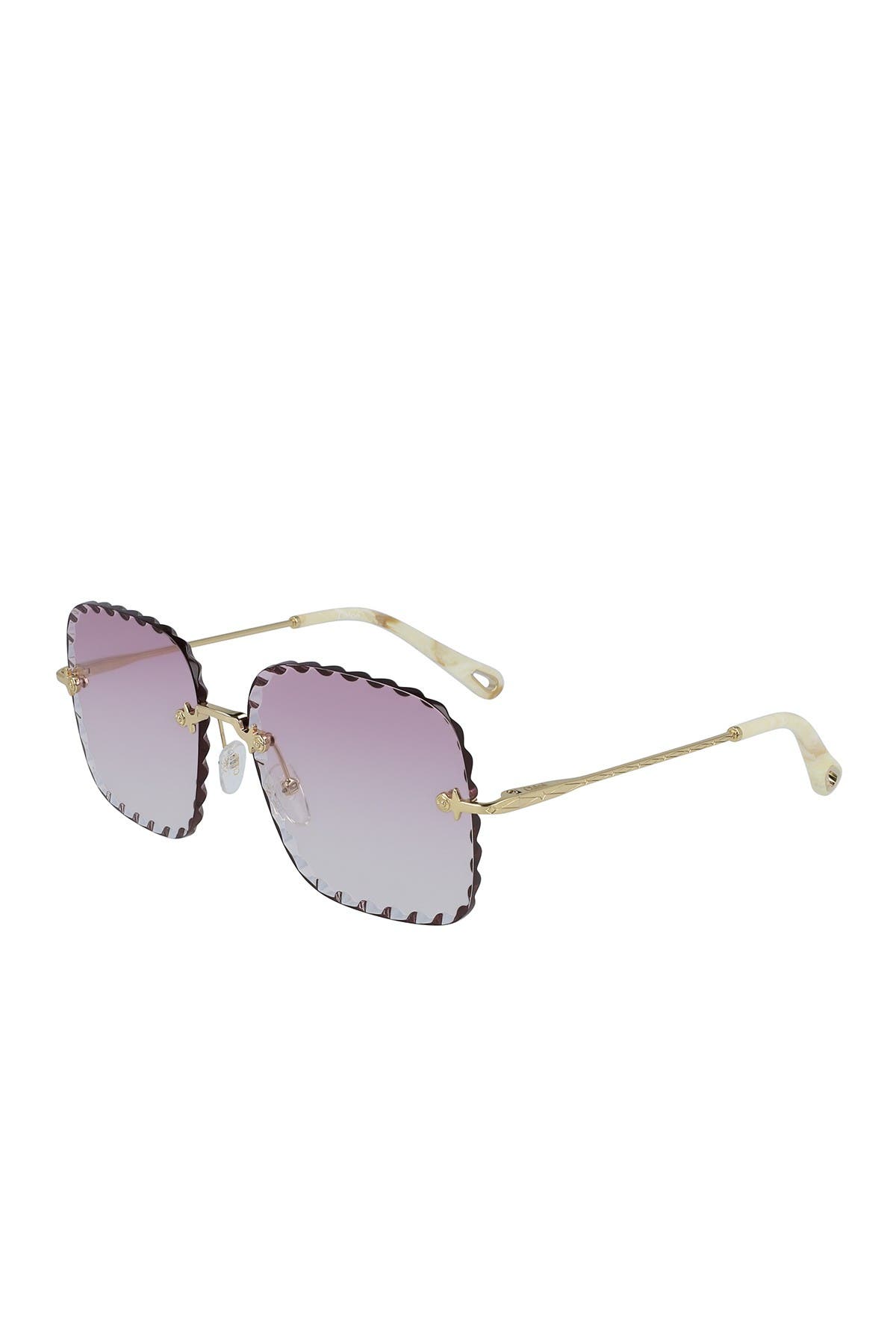 Chloé Rosie 59mm Square Sunglasses In Gold/ Gradient Rose