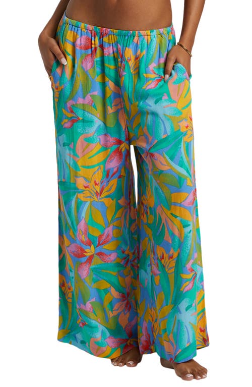 Billabong Sun Catcher Floral Print Wide Leg Pants Marina at Nordstrom,