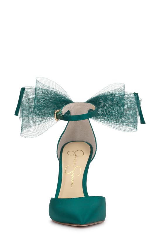 Jessica Simpson Phindies Ankle Strap Pointed Toe Pump In Gem Green
