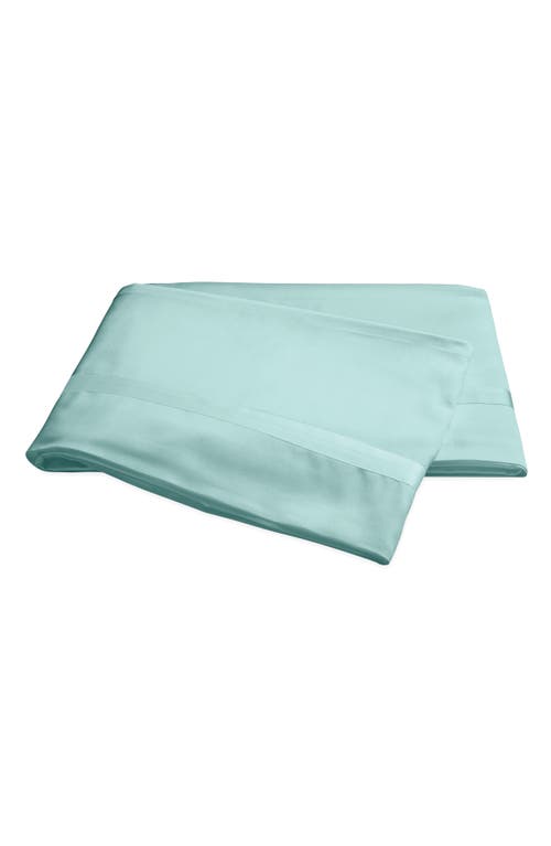 Matouk Nocturne 600 Thread Count Flat Sheet in Lagoon at Nordstrom