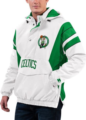 STARTER Men's Starter White Boston Celtics Home Team Hoodie Half