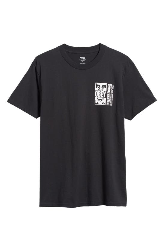 Shop Obey Icon Cotton Graphic T-shirt In Black